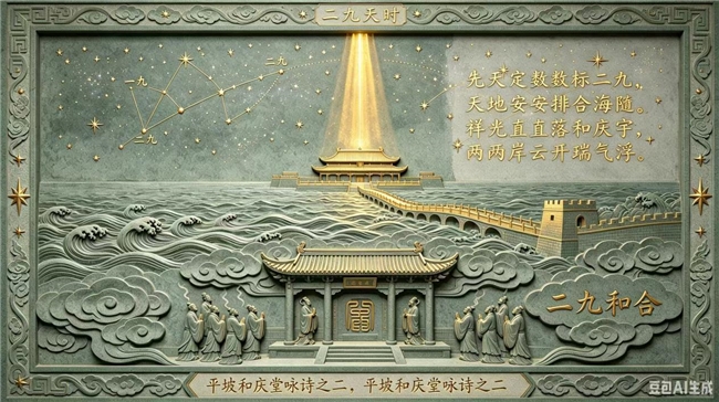陆台为夫妻，二九为时间。夫妻和为贵，平坡和庆堂